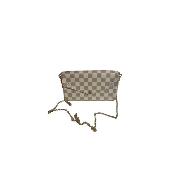 Louis Vuitton Pochette Félicie Damier Azur Canvas with Pink Interior - Picture 1 of 5